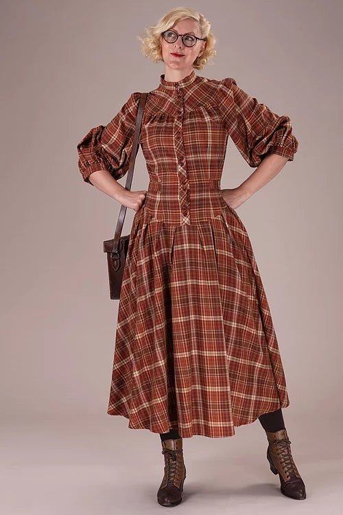 The Green Gables Dress - rusty plaid