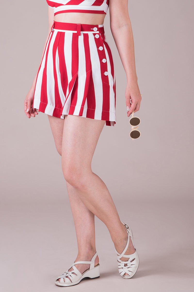 The Hayworth holiday shorts - Red/White stripe - Dotty&Dan