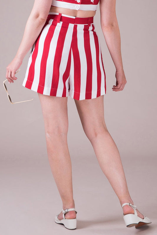 The Hayworth holiday shorts - Red/White stripe - Dotty&Dan