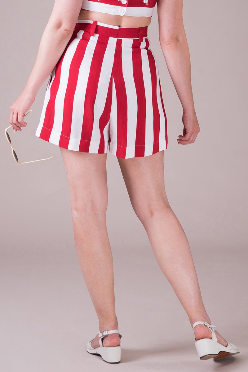The Hayworth holiday shorts - Red/White stripe - Dotty&Dan