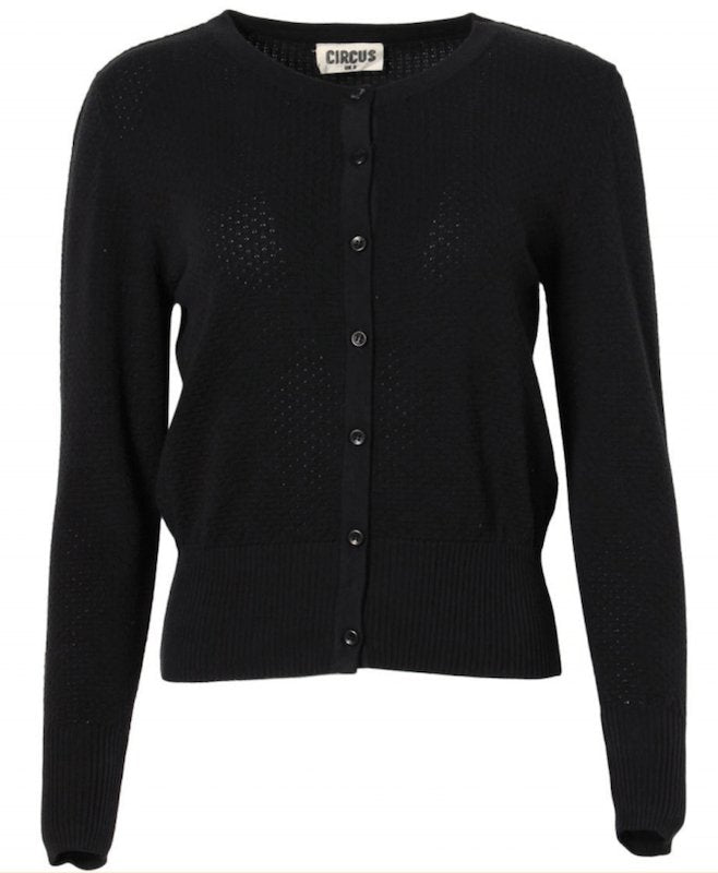 The Millie Waffel Strickjacke - schwarz - Dotty&Dan