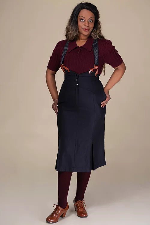 The Miss Fancy Pants Skirt - black wool blend - Dotty&Dan