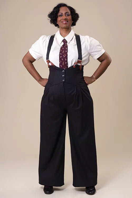 The Miss Fancy Pants Slacks - black wool blend - Dotty&Dan