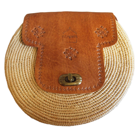 „The Safi“ runde Umhängetasche aus Rattan - Dotty&Dan