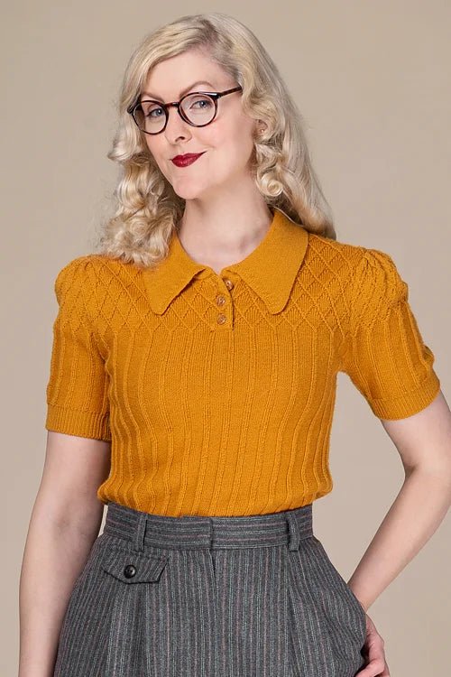 The Tiptop Knit Top - mustard - Dotty&Dan