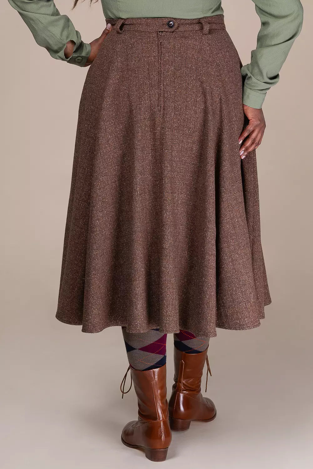 The Winter Wonder Whirl Skirt - brown salt&pepper - Dotty&Dan