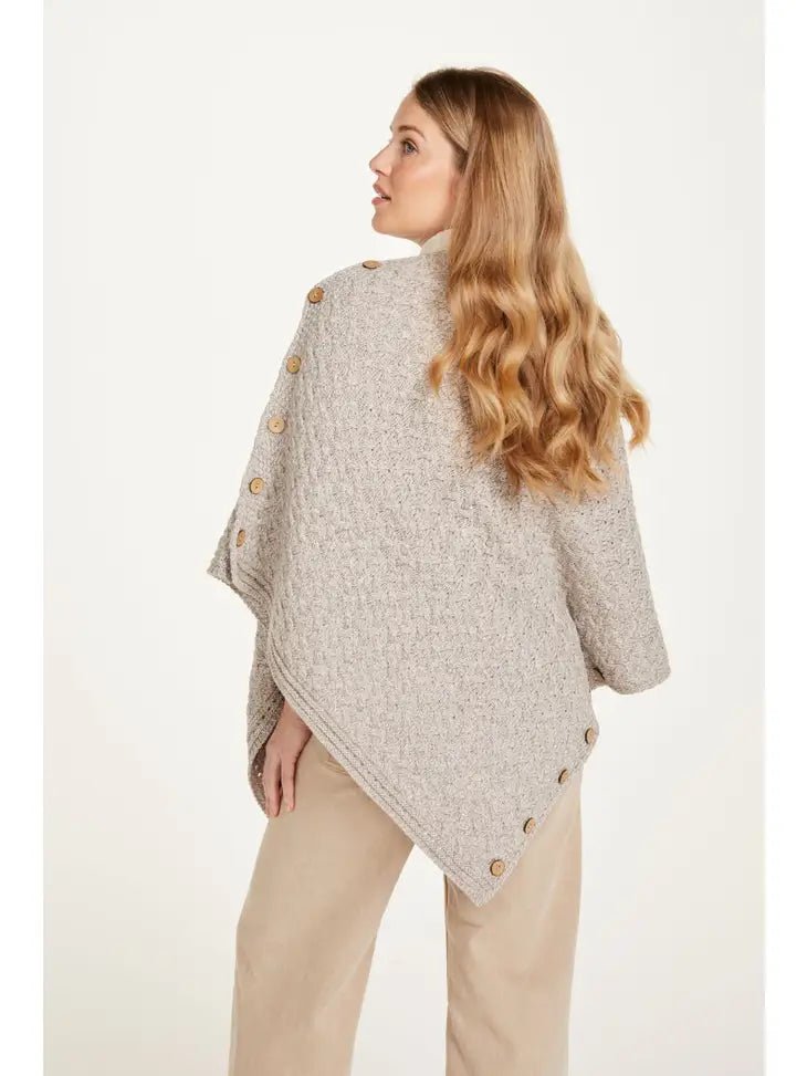 umknöpfbarer Merinowollponcho - beige - Dotty&Dan