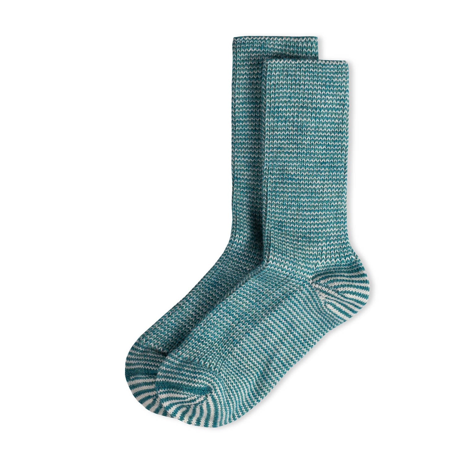 Blau-weiße Verve Ringelsocken von Ferdinand mit Alpakawolle, hergestellt in Tschechien.