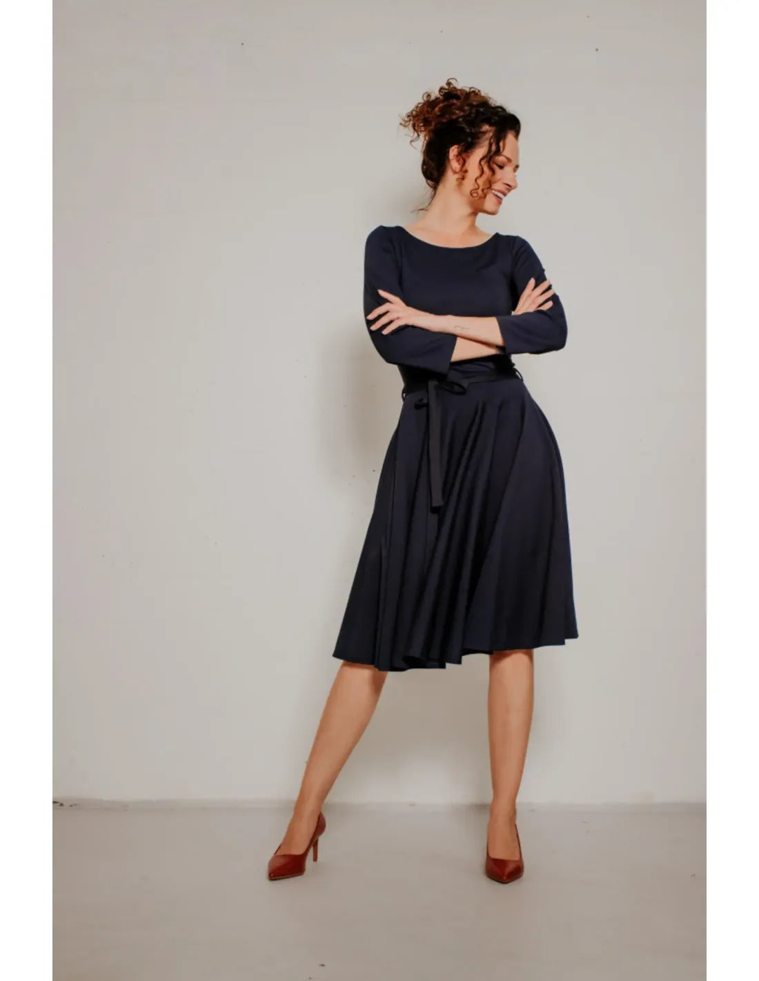 Ballerina Dress - navy punty - Dotty&Dan