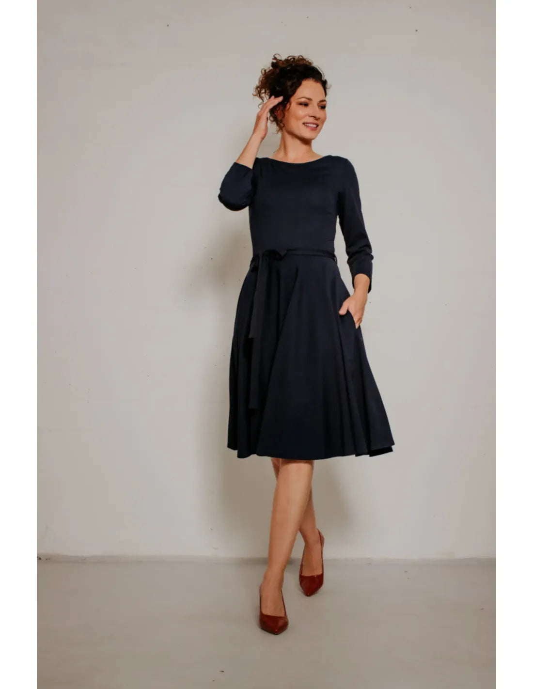 Ballerina Dress - navy punty - Dotty&Dan