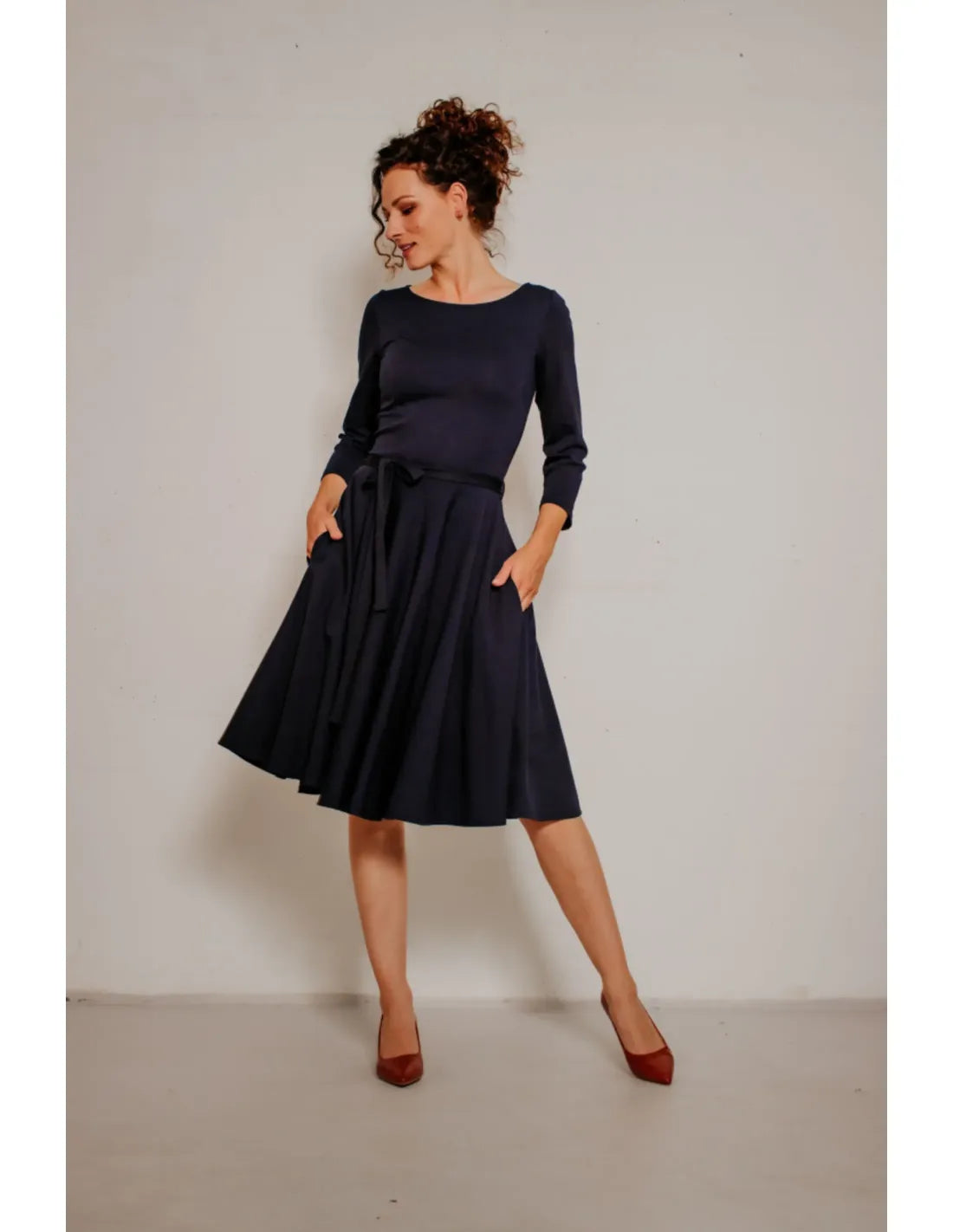 Ballerina Dress - navy punty - Dotty&Dan