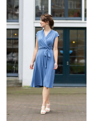 Cross Over Dress - blue