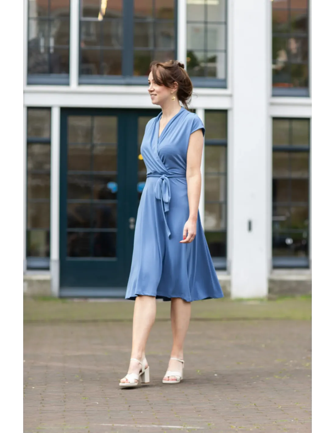 Cross Over Dress - blue - Dotty&Dan