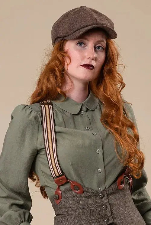 Vintage Damen Hosenträger the sassy suspenders - brown stripe - Dotty&Dan