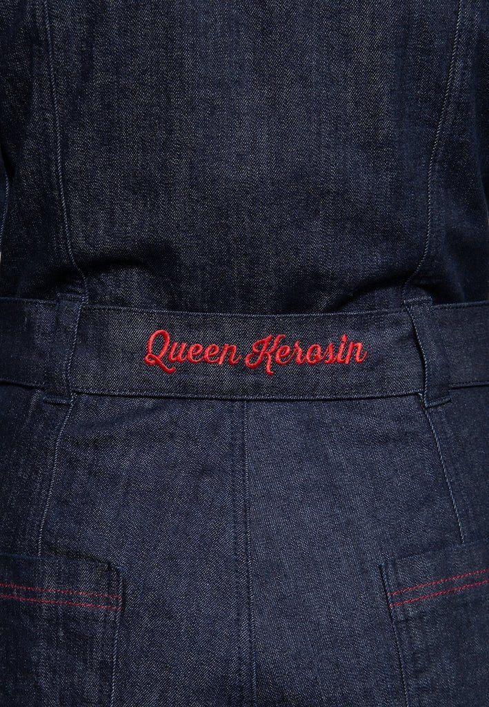 Western Roses Jumpsuit - dark blue wash - Dotty&Dan