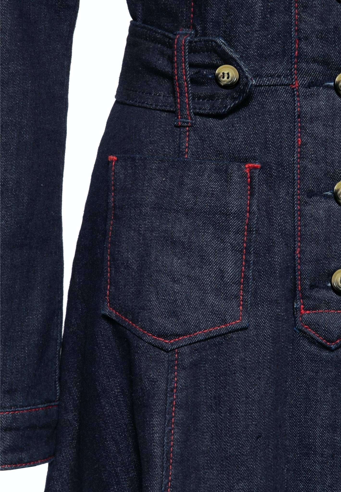 Western Swing Dress Roses - dark blue wash - Dotty&Dan