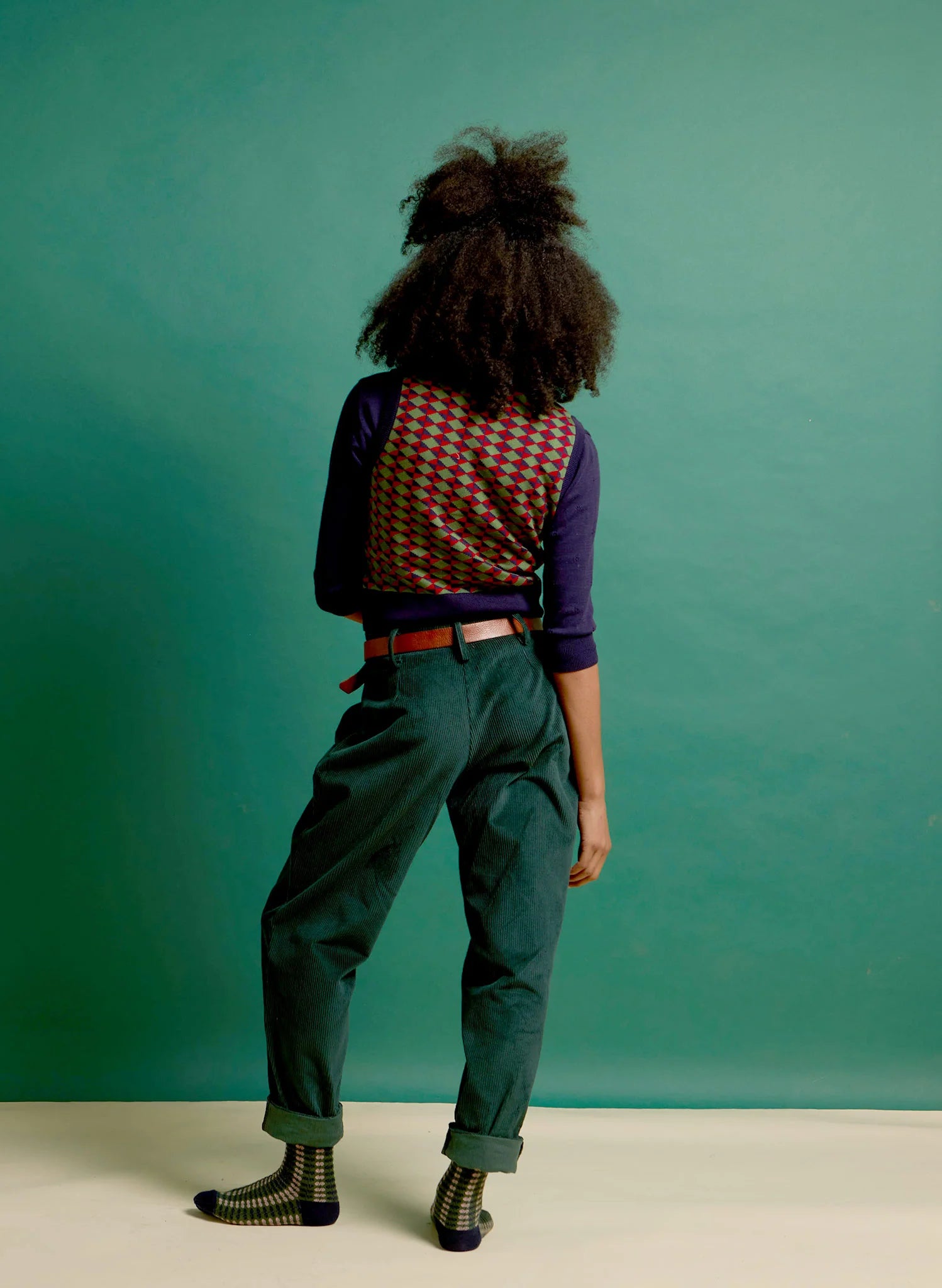 Wilma Trousers - bottle green cord - Dotty&Dan