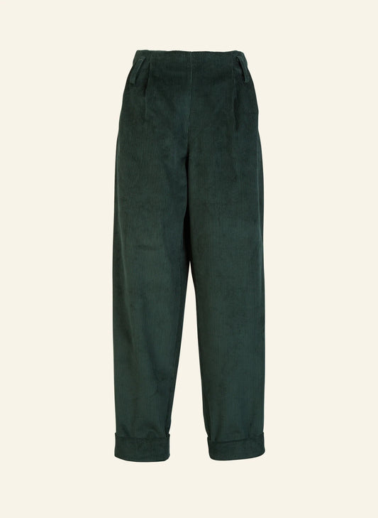 Wilma Trousers - bottle green cord - Dotty&Dan