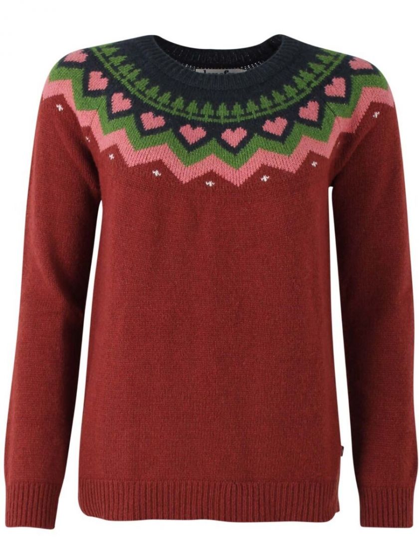 Dananne Wool Sweater - Red Wine / Old Rose