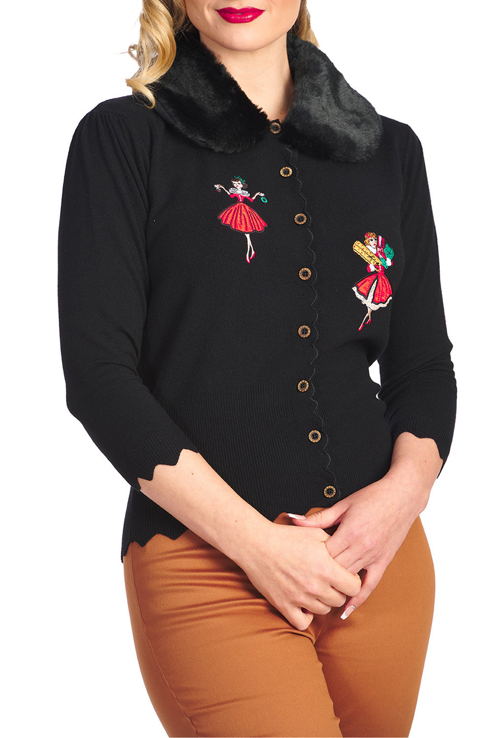 50er Vintage Weihnachts-Cardigan - black - Dotty&Dan