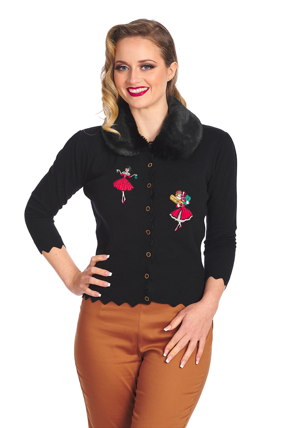 50er Vintage Weihnachts-Cardigan - black - Dotty&Dan