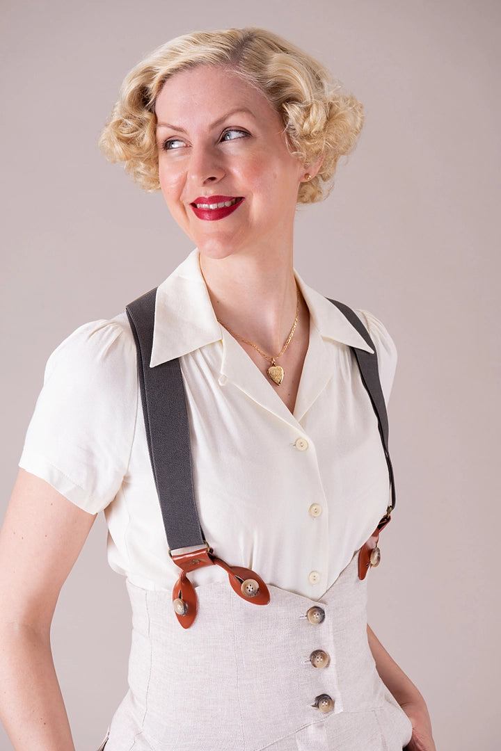 Vintage Damen Hosenträger the sassy suspenders - grey