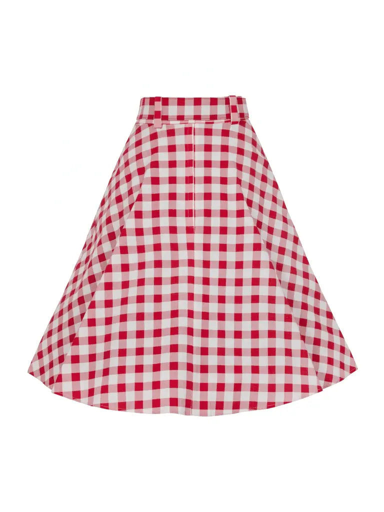Violetta Vintage Gingham Swing Skirt - Dotty&Dan