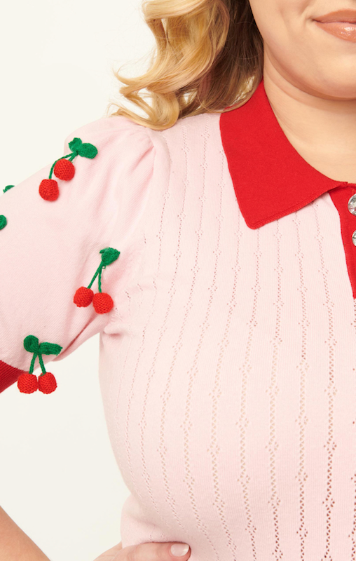 Vintage Pink & Cherry Prim & Pretty Sweater