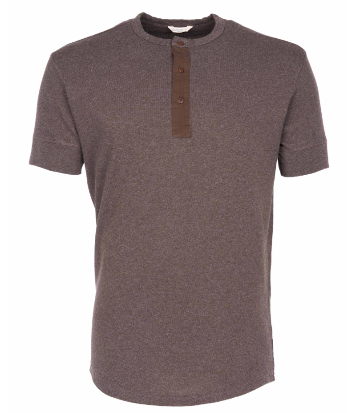 1927 Henley Shirt short sleeve - brown melange