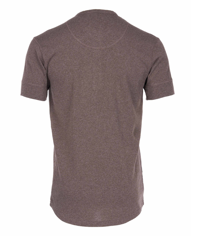 1927 Henley Shirt short sleeve - brown melange