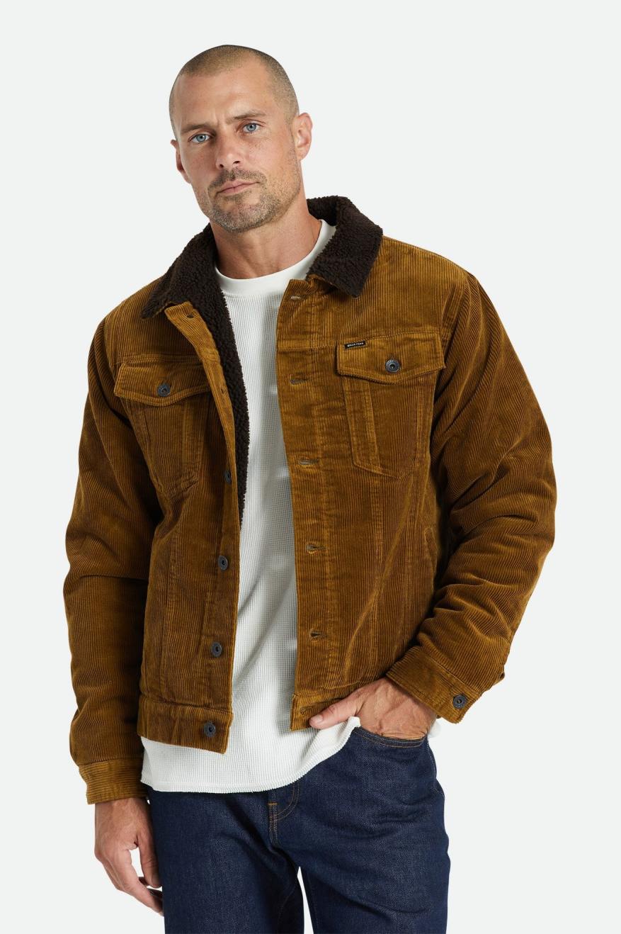 Cable Sherpa Lined Trucker Jacket - Brass