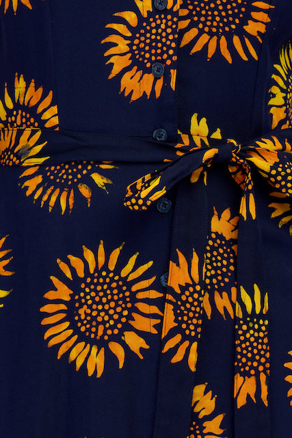 50s Fiona Midi Hemdkleid Sonnenblumen