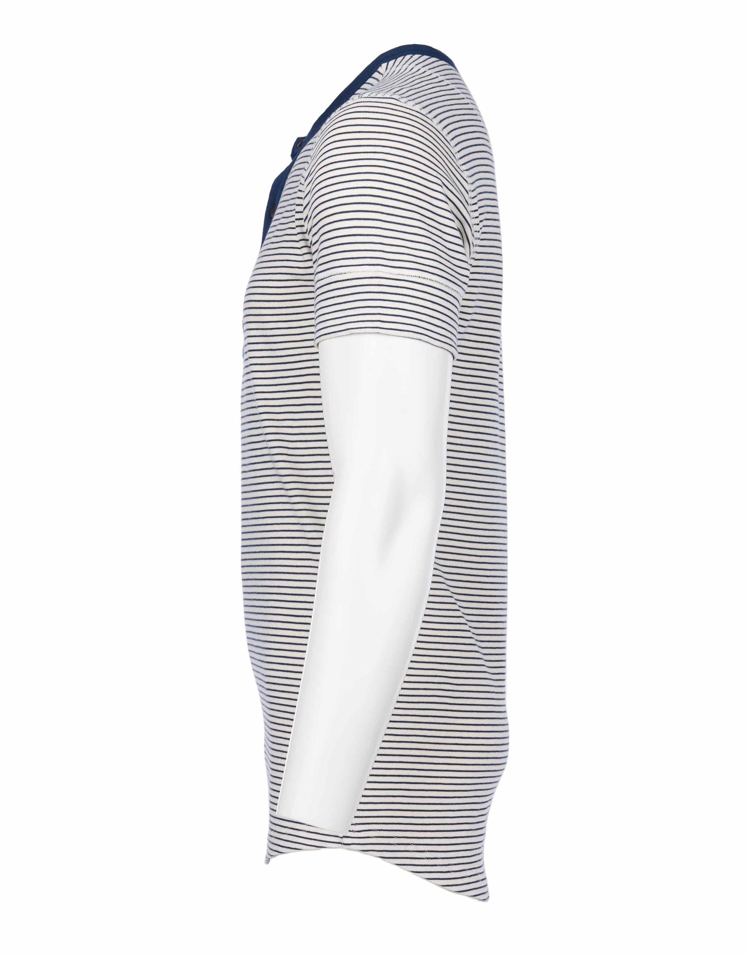 1927 Henley Shirt short sleeve - bongo blue