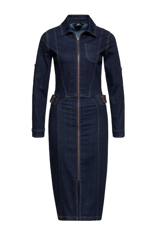 Workwear Pencil Dress - dark blue wash - Dotty&Dan
