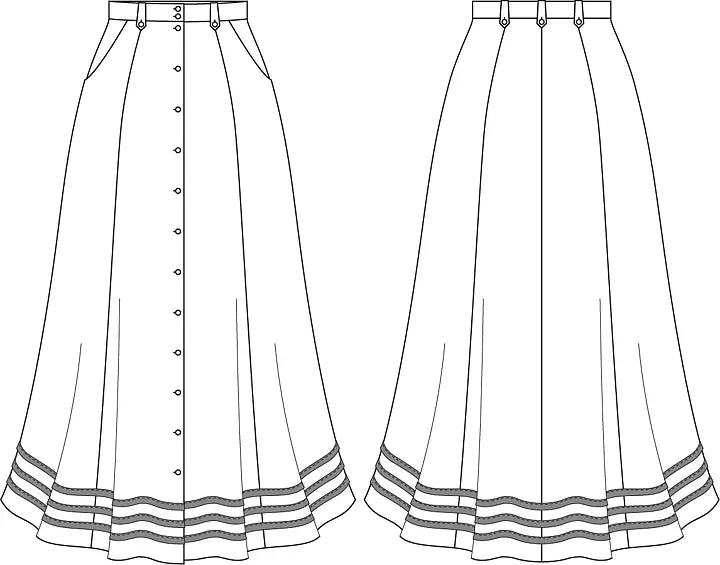 The Set Sails Skirt - navy linen and cream