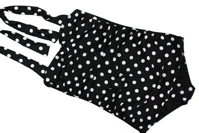 Vintage Badeanzug - 50s polka dot black