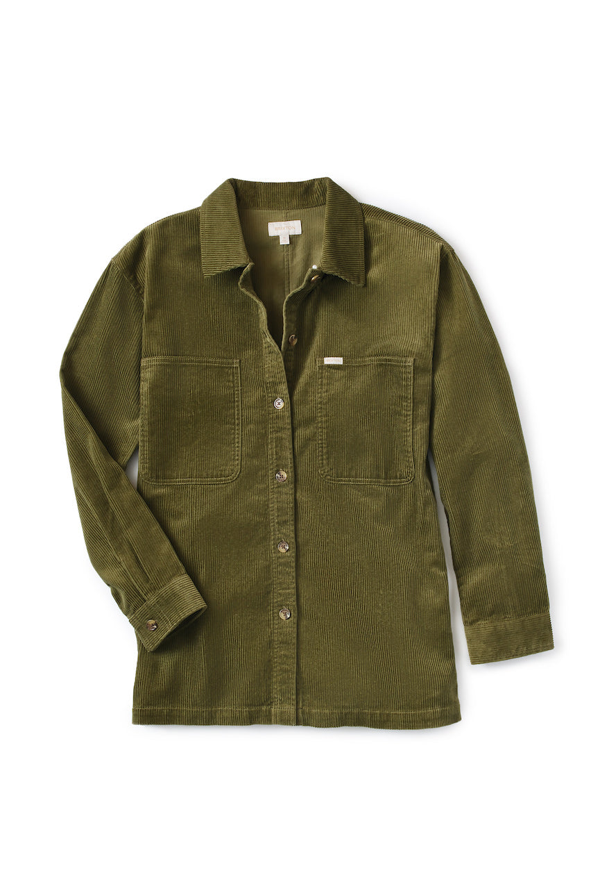 Bowery Tunic Overshirt - cord military olive