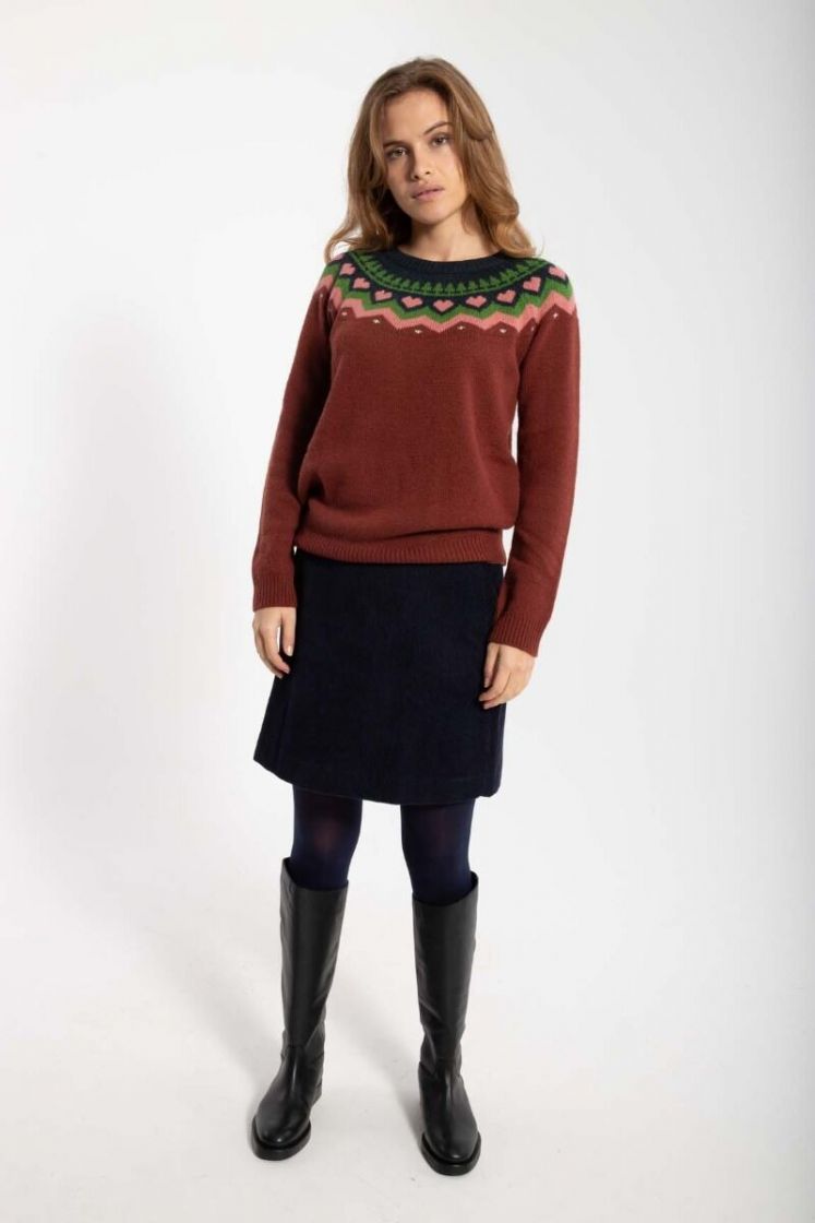 Dananne Wool Sweater - Red Wine / Old Rose