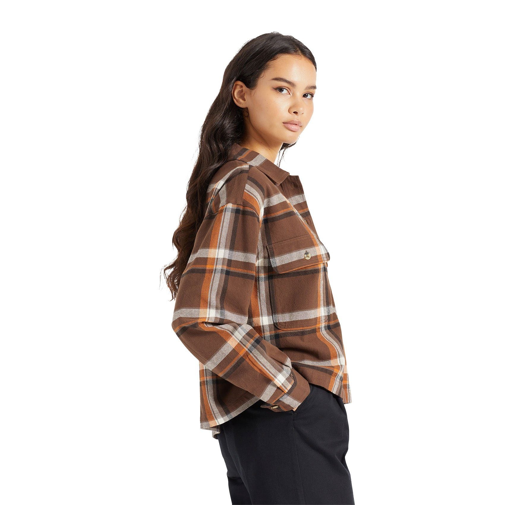 Bowery Damen Flannell - seal brown