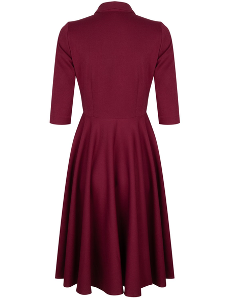 D´Laine Dress - burgundy gabardine