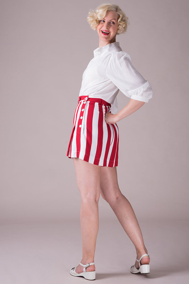 The Hayworth holiday shorts - Red/White stripe