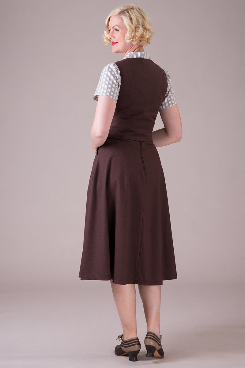 The gentlewoman waistcoat - Chocolate cotton