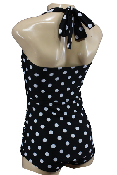 Vintage Badeanzug - 50s polka dot black