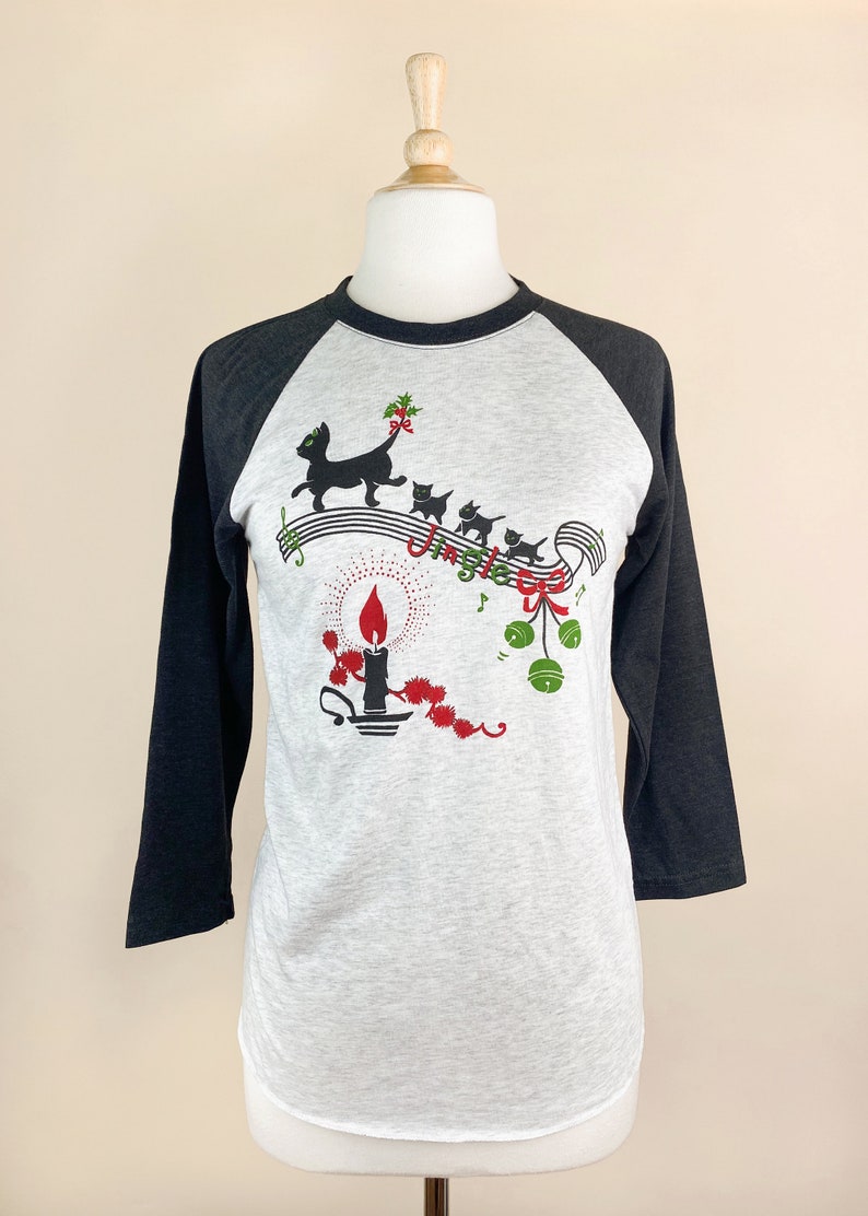 Jingle Cats - Raglan Shirt - grau/schwarz