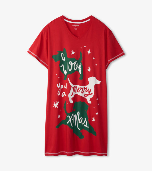 Woof You A Merry Christmas Women´s Sleepshirt - Dotty&Dan