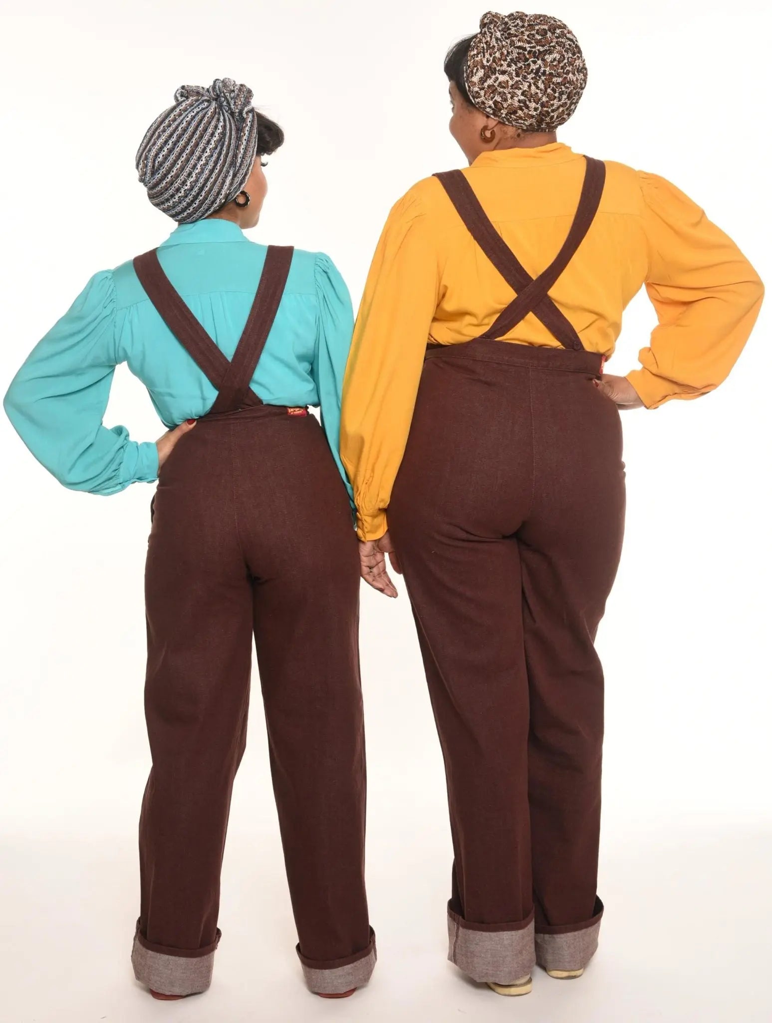 40s Latzhose Home Companion - denim braun