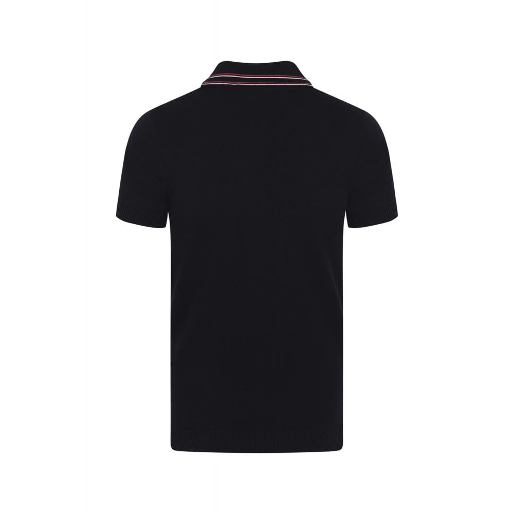 Pablo Plain Knitted Polo Shirt - black