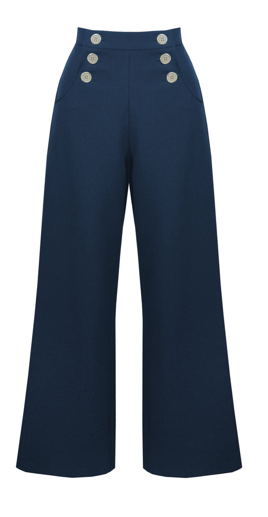 Retro Sailor High Waist Hose - navy - Dotty&Dan