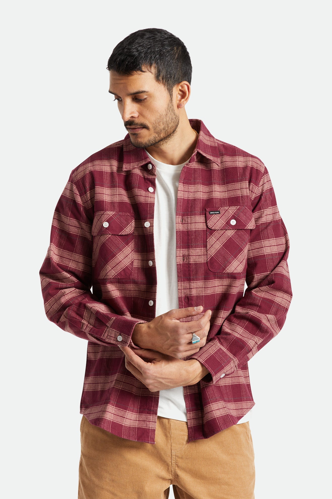Bowery Stretch Crossover Flannel - purpur