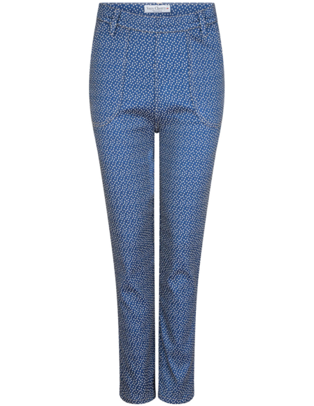 Vintage Hose mit hoher Taille - double dots blue
